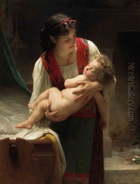 Berceuse (le Coucher) Oil Painting by William-Adolphe Bouguereau