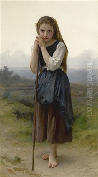 Petite Bergere Oil Painting by William-Adolphe Bouguereau