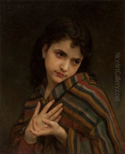 La Frileuse Oil Painting by William-Adolphe Bouguereau