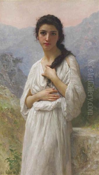 L'attente Oil Painting by William-Adolphe Bouguereau