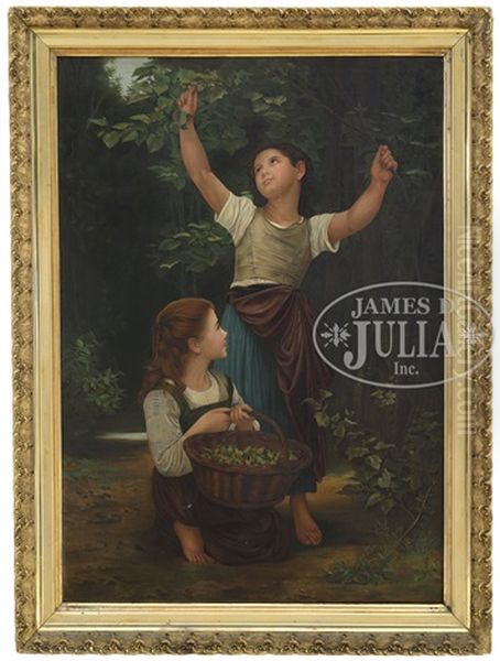 Collecting Hazelnuts Oil Painting by William-Adolphe Bouguereau