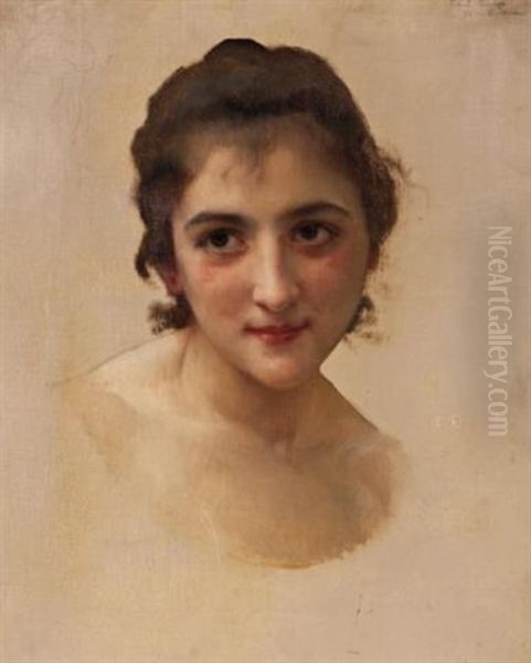 Bust Of A Woman Oil Painting by William-Adolphe Bouguereau