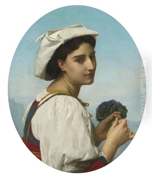 Le Bouquet De Violettes Oil Painting by William-Adolphe Bouguereau