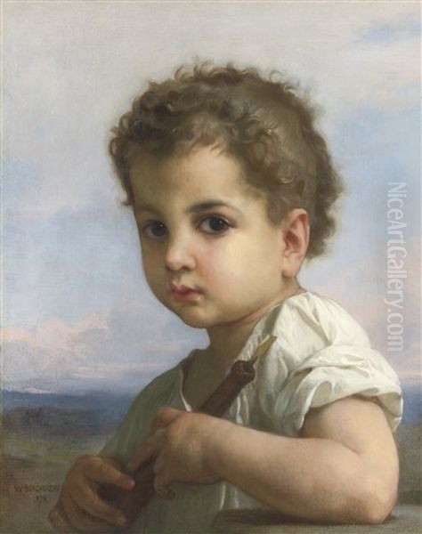 Joueur De Flute Oil Painting by William-Adolphe Bouguereau