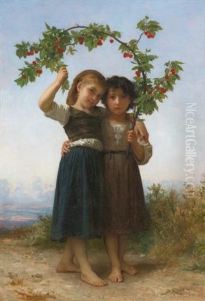 La Branche De Cerisier (the Cherry Branch) Oil Painting by William-Adolphe Bouguereau