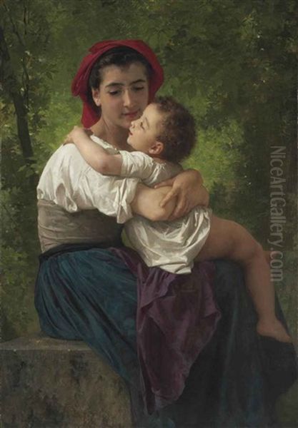 Le Petit Calin Oil Painting by William-Adolphe Bouguereau