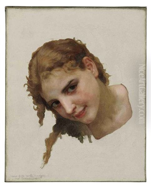 Le Gue (head Study) Oil Painting by William-Adolphe Bouguereau