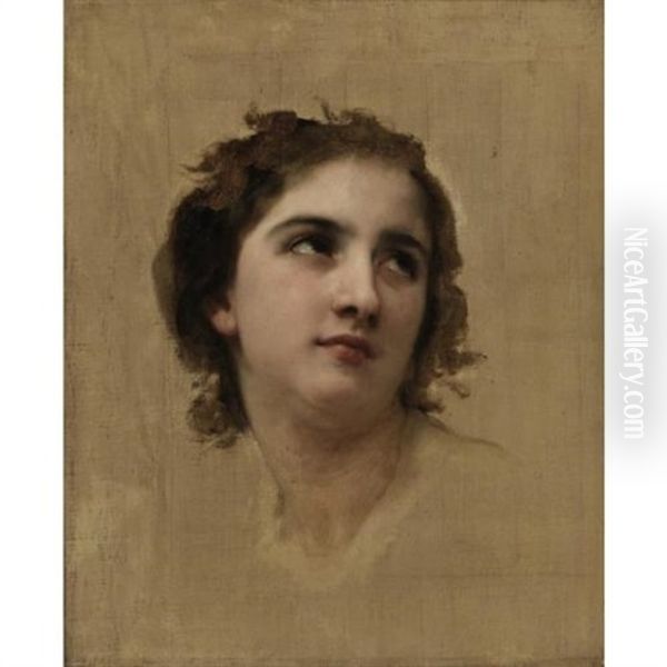 A Young Girl Oil Painting by William-Adolphe Bouguereau