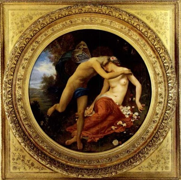 Cupido Und Psyche (by J. Clauss) Oil Painting by William-Adolphe Bouguereau