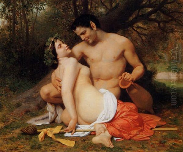 Faun And Baccante Oil Painting by William-Adolphe Bouguereau