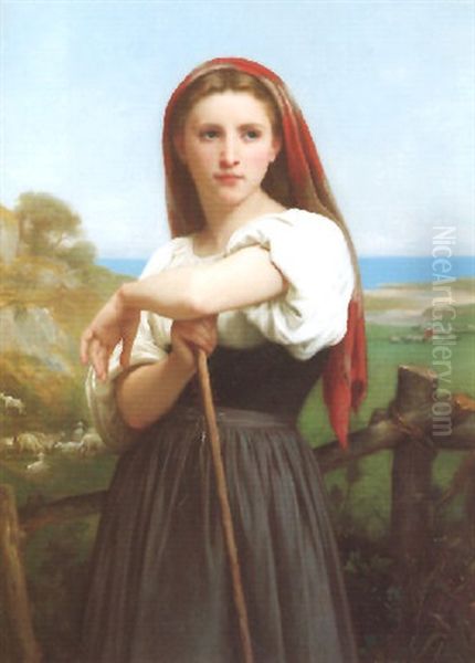 Jeune Bergere Oil Painting by William-Adolphe Bouguereau