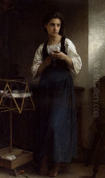 Jeune Fille Devidant De La Laine by William-Adolphe Bouguereau