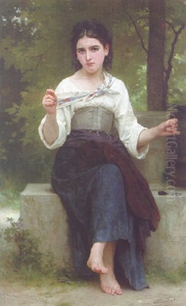 La Jeune Ouvriere Oil Painting by William-Adolphe Bouguereau