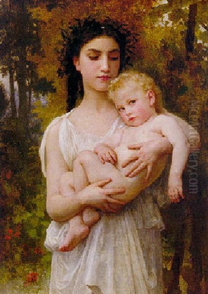 The Little Brother Oil Painting by William-Adolphe Bouguereau