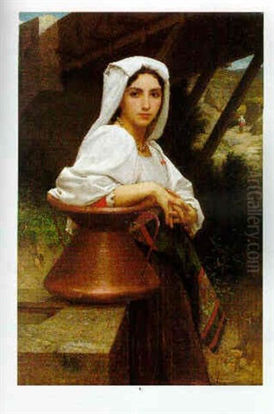 Jeune Italienne Puisant De L'eau Oil Painting by William-Adolphe Bouguereau