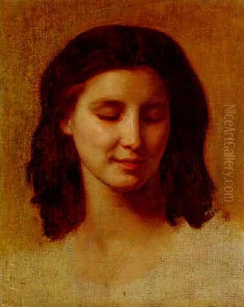 Portrait De Jeune Fille Oil Painting by William-Adolphe Bouguereau