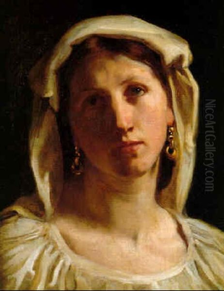 Tete D'italienne Oil Painting by William-Adolphe Bouguereau