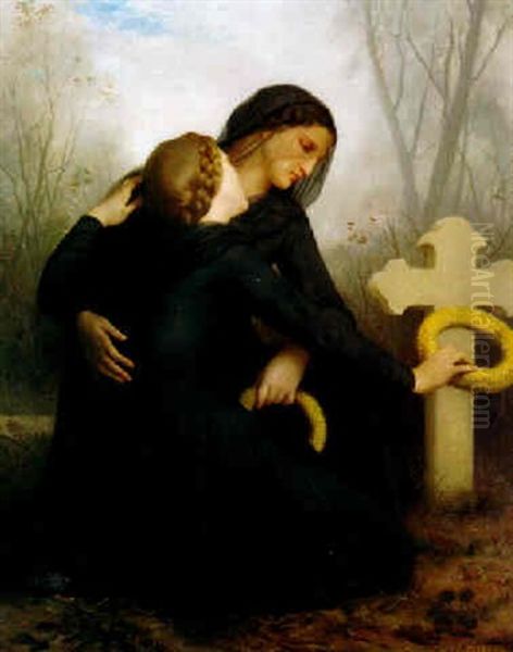 Le Jour Des Morts (all Souls' Day) Oil Painting by William-Adolphe Bouguereau