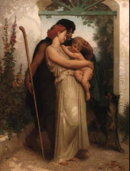 Le D,epart Du Berger Oil Painting by William-Adolphe Bouguereau