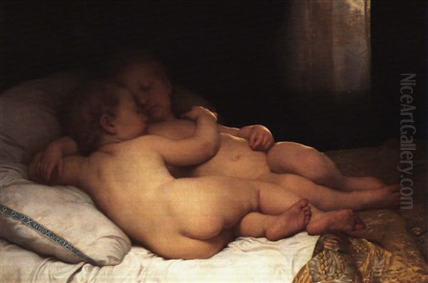 Enfants Endormis Oil Painting by William-Adolphe Bouguereau