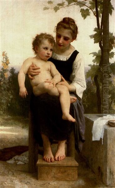 Avant Le Bain Oil Painting by William-Adolphe Bouguereau