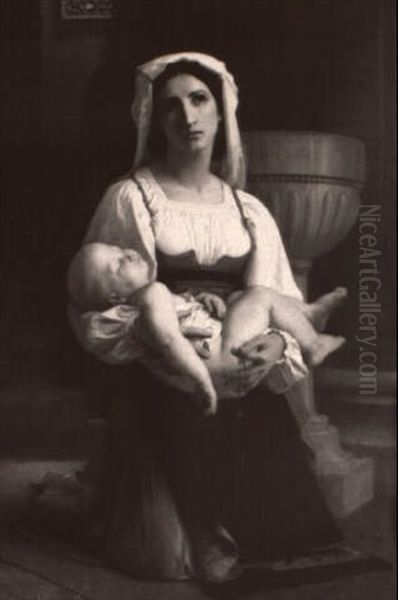 Mother's Treasure Oil Painting by William-Adolphe Bouguereau