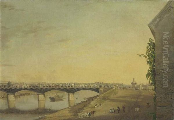 The Pont D'austerlitz, Paris Oil Painting by Etienne Bouhot