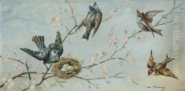 Les Oiseaux Oil Painting by Firmin Bouisset