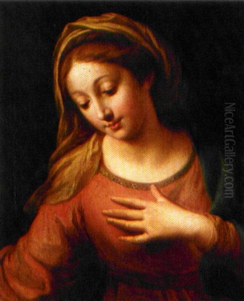 Cabeza De La Virgen Oil Painting by Louis Jean Baptiste Boulange