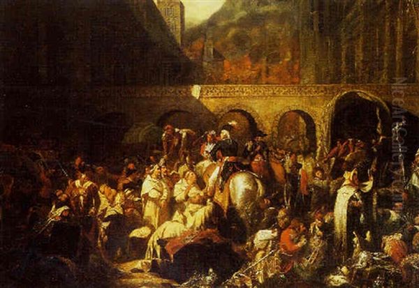 Les Armees Francaises Aux Abords D'un Monastere by Clement Boulanger