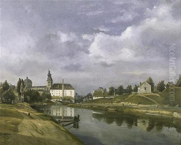 Vue De Gand Avec Sur L'arriere-plan L'abbaye St. Pierre Oil Painting by Francois Jean Louis Boulanger