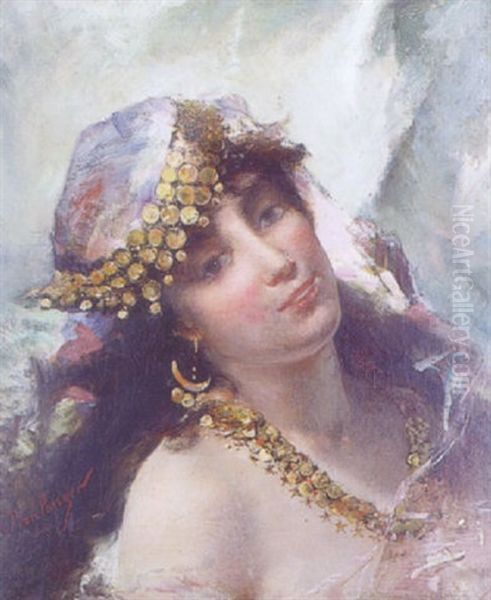 Portrait D'une Beaute Orientale by Gustave Clarence Rodolphe Boulanger