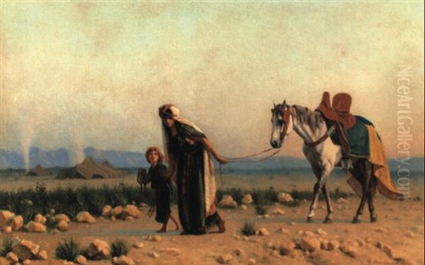 The Eviction Of Hagar And Ishmael Oil Painting by Gustave Clarence Rodolphe Boulanger