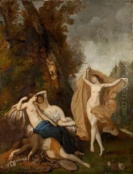 Le Repos Des Nymphes Oil Painting by Louis Boulanger