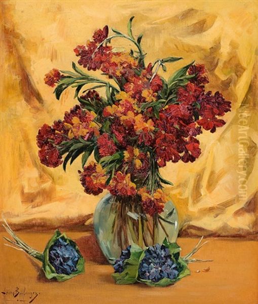 Blumenstillleben Oil Painting by Louis Boulanger