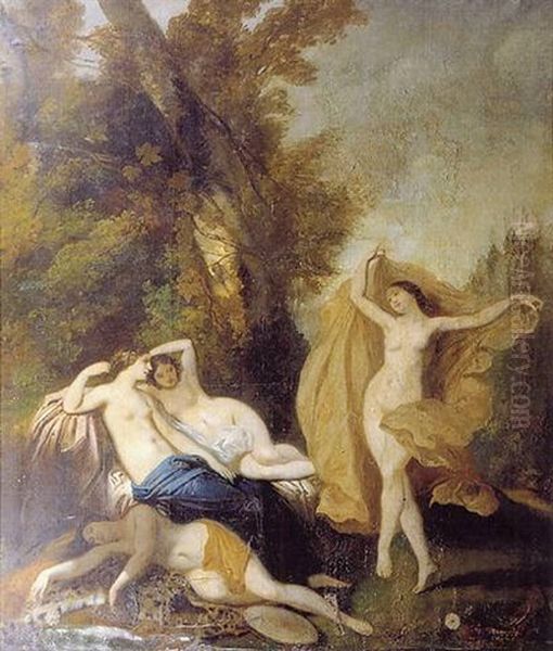 Muses Et Nymphes Oil Painting by Louis Boulanger