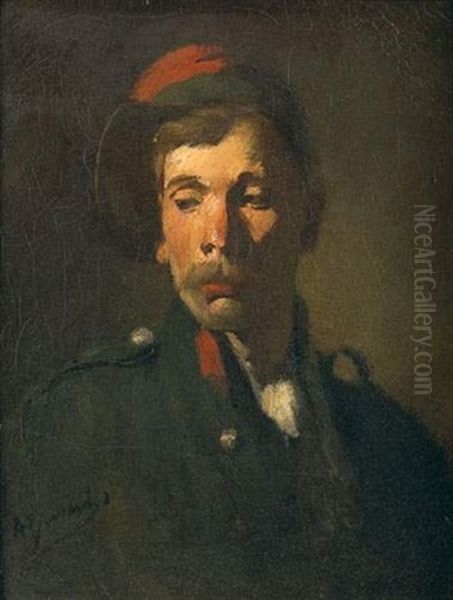 Le Militaire Oil Painting by Auguste Boulard Sr.