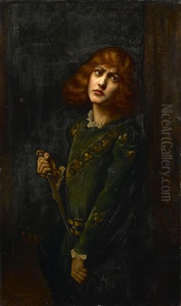 A Study Of Joan Of Arc Oil Painting by Paul Antoine de la Boulaye