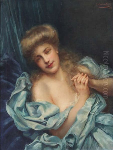 Femme Sous Baldaquin Oil Painting by Paul Antoine de la Boulaye