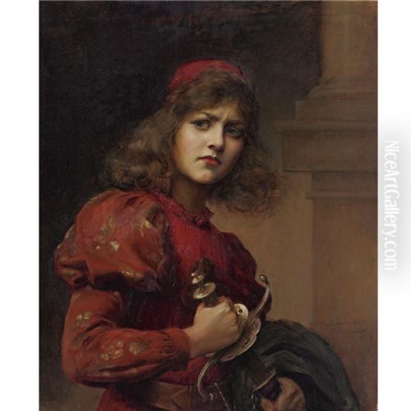 St. Joan Of Arc Oil Painting by Paul Antoine de la Boulaye