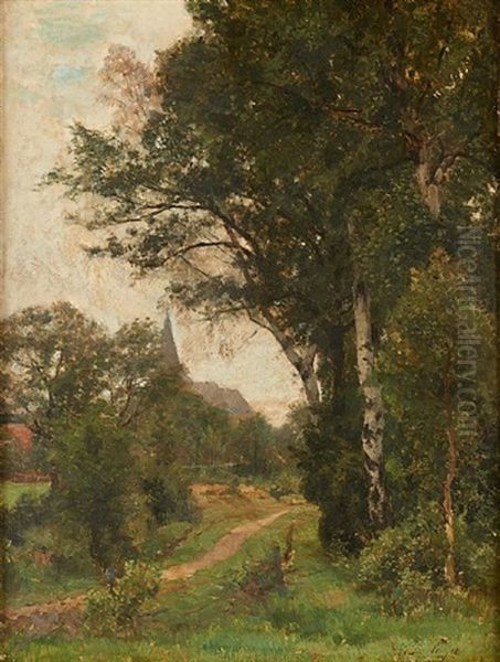 Le Chemin Derriere Le Village Oil Painting by Hippolyte Emmanuel Boulenger