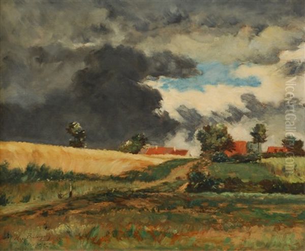 L'orage Oil Painting by Hippolyte Emmanuel Boulenger