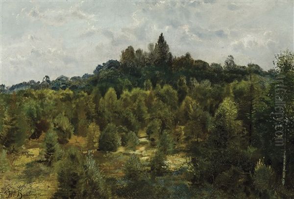 Vue Prise A Laeken Oil Painting by Hippolyte Emmanuel Boulenger