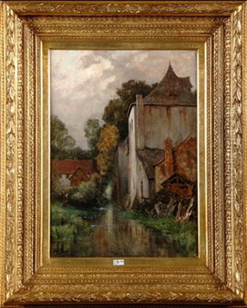 Paysage Anime Au Ruisseau Oil Painting by Hippolyte Emmanuel Boulenger