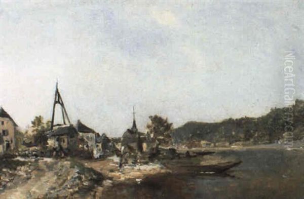 De Lesse Te Anseremme Oil Painting by Hippolyte Emmanuel Boulenger