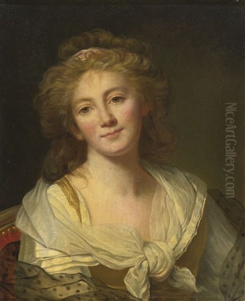 Self-portrait Of The Artist Oil Painting by Marie-Genevieve Bouliard