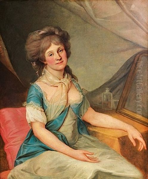 Portrait De Femme A Sa Toilette Oil Painting by Marie-Genevieve Bouliard