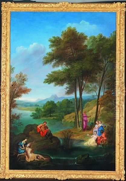 Pan Et Les Nymphes Oil Painting by Bon de Boullonge