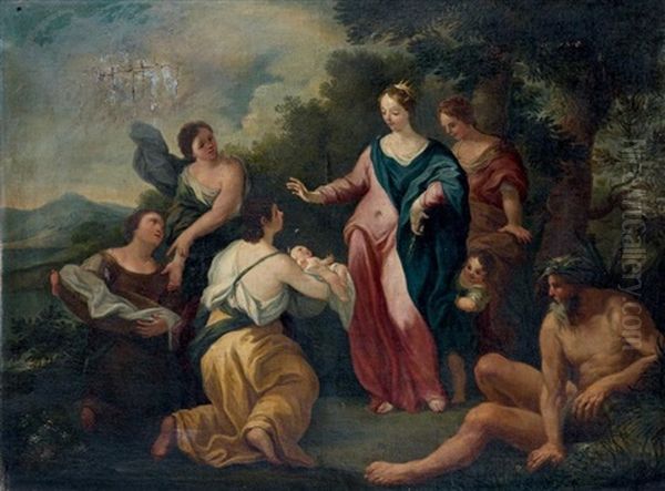 Moise Sauve Des Eaux Oil Painting by Louis de Boulogne the Elder