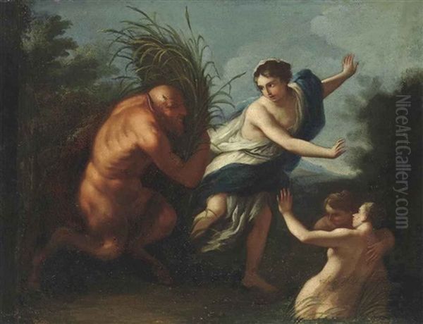 Pan And Syrinx Oil Painting by Louis de Boulogne the Younger